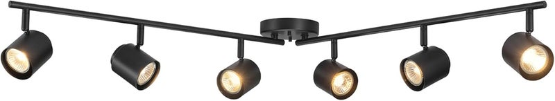 Globe Electric 64000167 47" 6-Light Foldable Track Lighting, Matte Black, Pivoting Track Heads, Ceiling Light, Home Improvement - Image 1